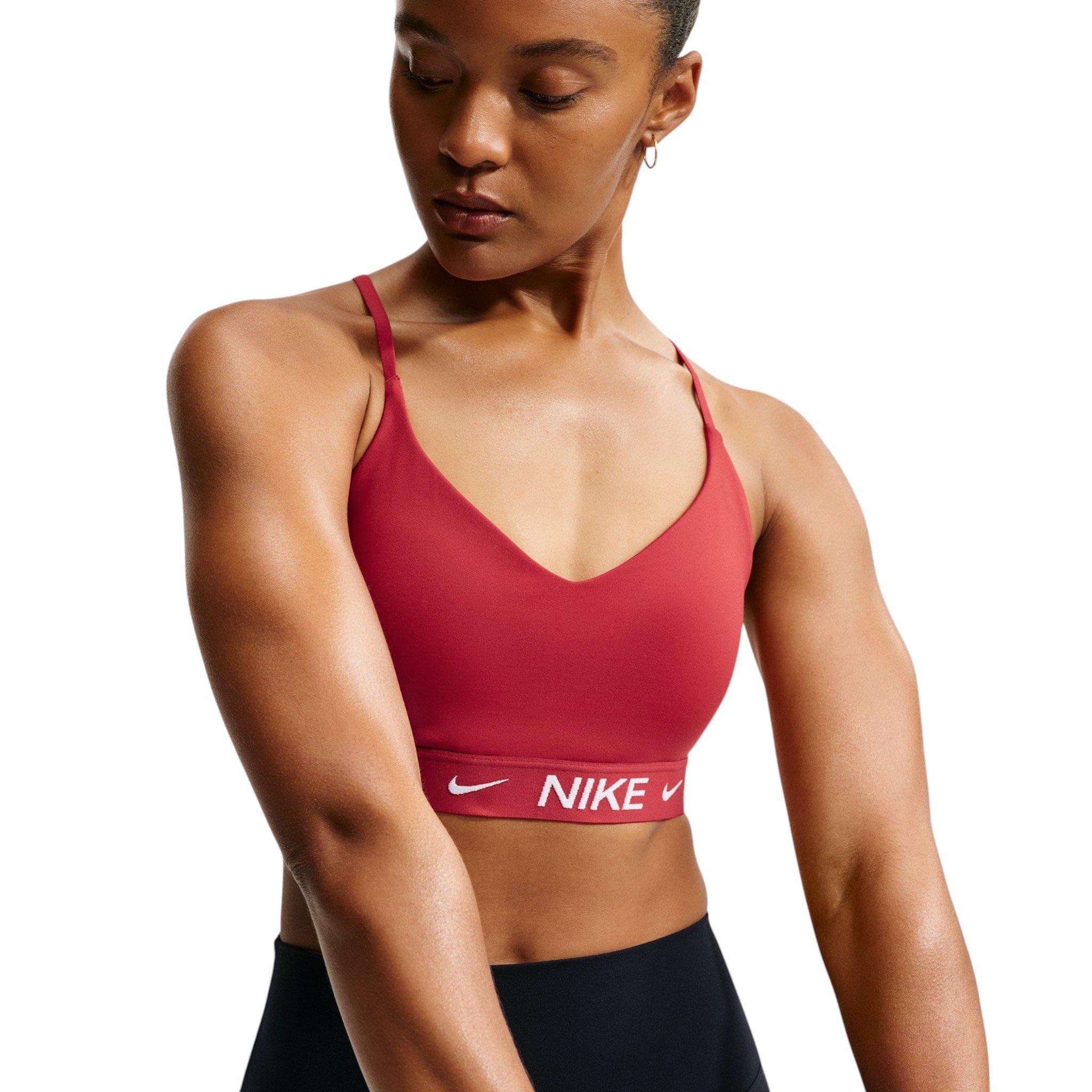 Nike Women's Indy Light Support Padded Adjustable Sports Bra - Red - RED